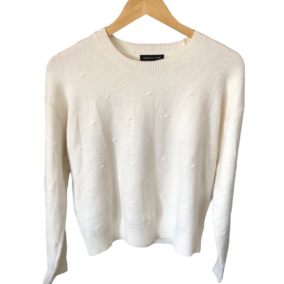 Kendall + Kylie Soft Cream Pullover Sweater Pompom embellishment - Picture 2 of 5
